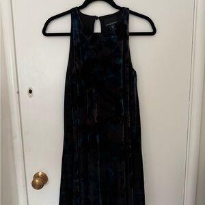Cynthia Rowley Black and Blue Midi Dress
